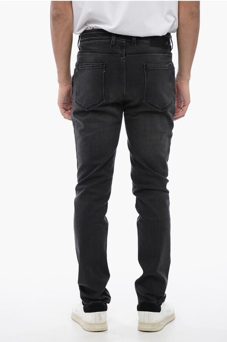 Skinny Fit NICK Stone Washed Jeans 14cm i svart - Image 2