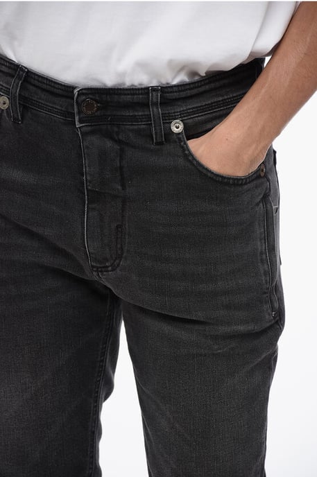 Skinny Fit NICK Stone Washed Jeans 14cm i svart - Image 3