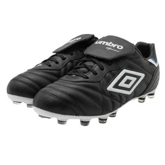 Umbro Mens Speciali Eternal Team HG Leather Football Boots (Black/White/Royal Blue) - Image 3
