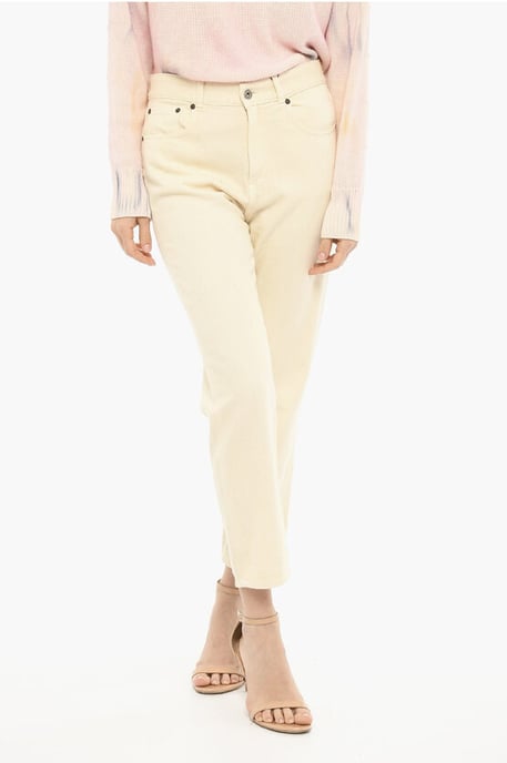 5-ficksbyxor i bomullstwill i beige - Image 1