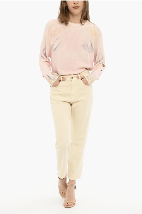 5-ficksbyxor i bomullstwill i beige - Image 4