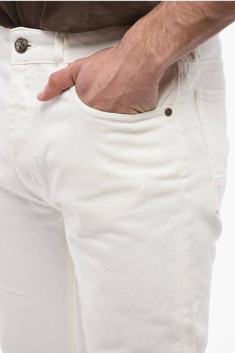 5-ficks slim fit-jeans med bälteshällor, 18 cm i vitt - Image 3