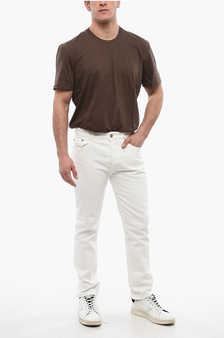 5-ficks slim fit-jeans med bälteshällor, 18 cm i vitt - Image 4