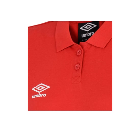 Umbro Womens/Ladies Club Essential Polo Shirt (Vermillion/White) - Image 3