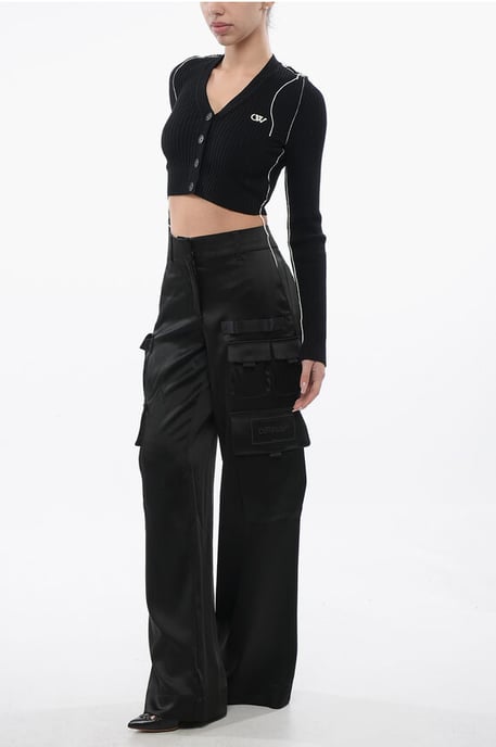 Satin TOYBOX Cargo Pants in Black - Image 3