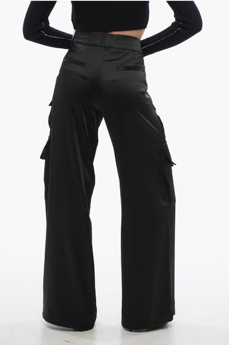 Satin TOYBOX Cargo Pants in Black - Image 4