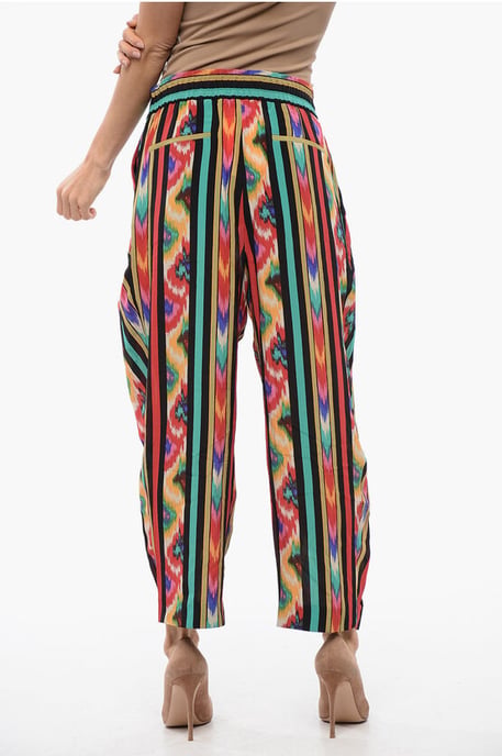 Printed Silk HAREM Pants in Multicolor - Image 2