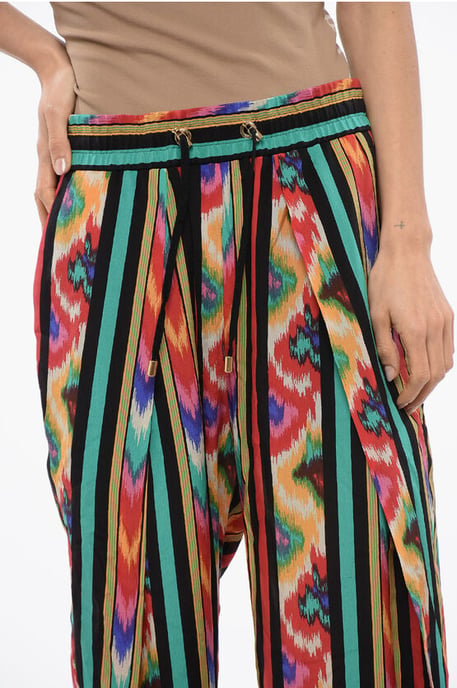 Printed Silk HAREM Pants in Multicolor - Image 3