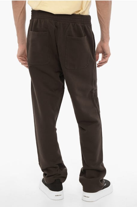 Brushed Cotton Joggers with Contrasting Logo in Brown - Image 2