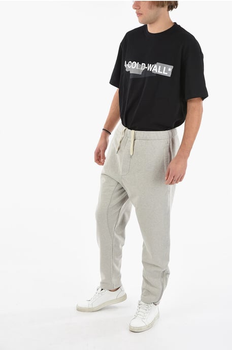 MM10 Brushed-cotton Joggers with Ankle Zips in Gray - Image 4
