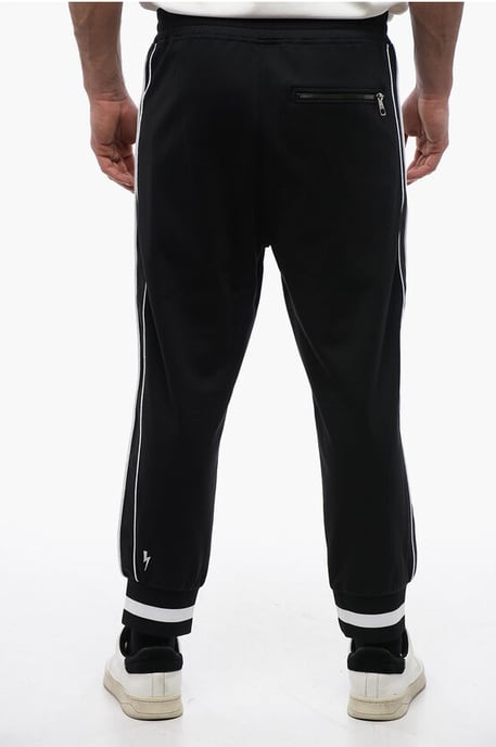 Low Rise MODERNIST joggingbroek met bikerdetail in zwart - Image 2