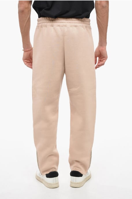 Embroidered BOLT Joggers with Zip at Cuffs in Beige - Image 2