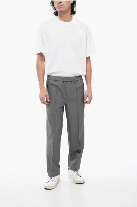 Stretchiga LOUIS-byxor med resår i midjan i grått - Image 4