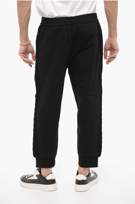 Solid Color Joggers with Wool Side Bands in Black - Image 2
