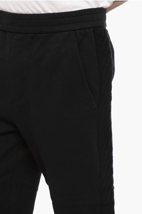 Solid Color Joggers with Wool Side Bands in Black - Image 3