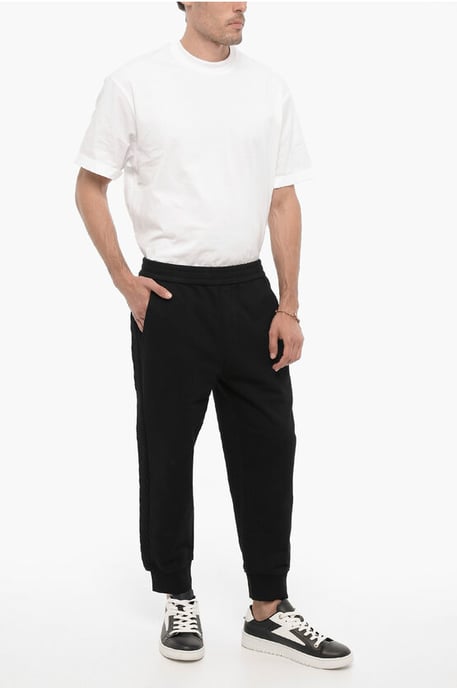 Solid Color Joggers with Wool Side Bands in Black - Image 4