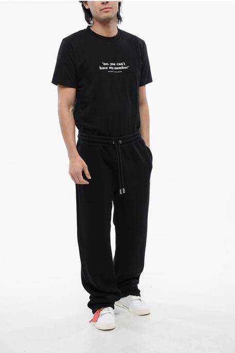 Brushed Cotton BANDANA Embroidered Joggers in Black - Image 4
