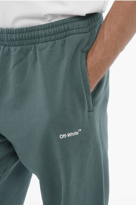 SEASONAL Brushed Cotton CHAIN ARROW Joggers in Green - Image 3