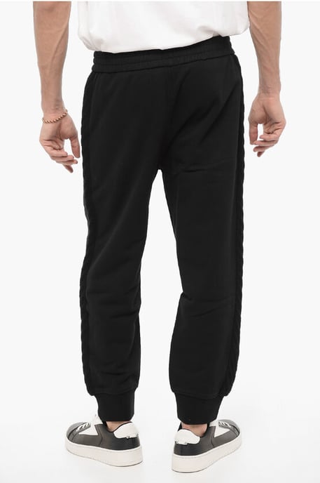 Solid Color Joggers with Wool Side Bands in Black - Image 2