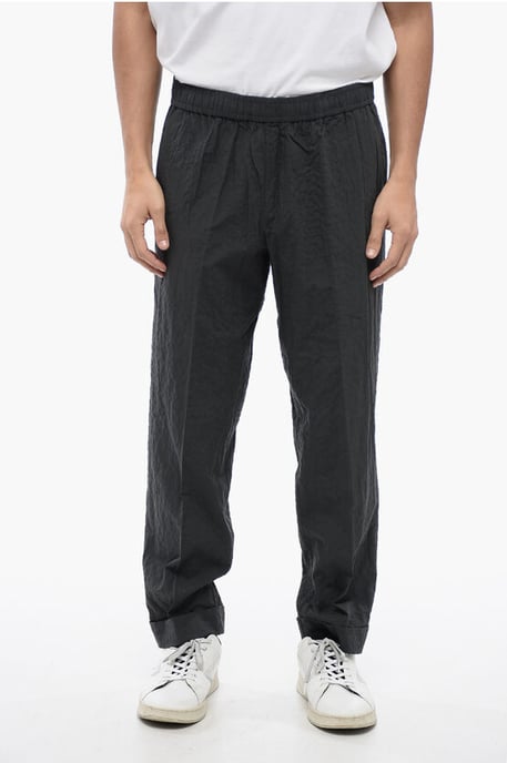 Wrinkled Cotton REM Slim Fit Pants in Gray - Image 1