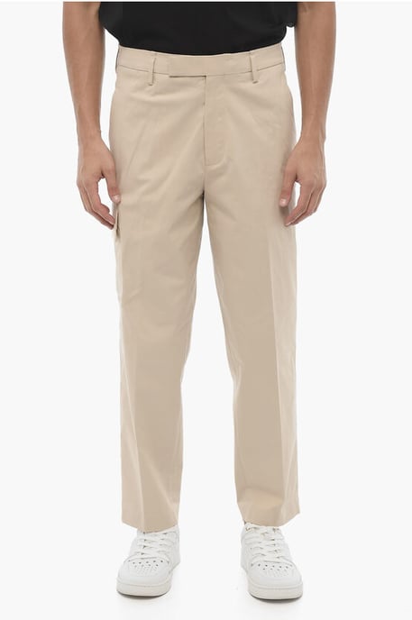 Beige cargobyxor med smal passform och bälteshällor - Image 1