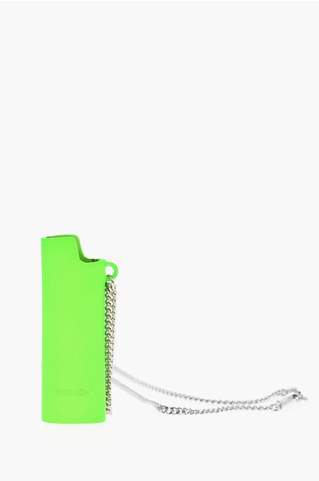 Chain Necklace with Lighter Case Pendant in Green - Image 1