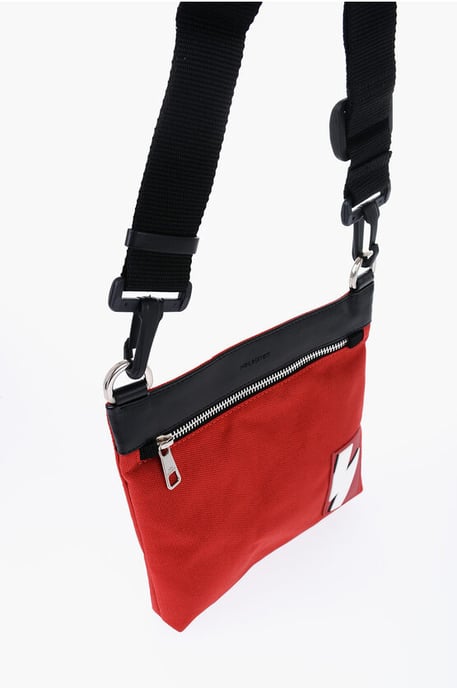 Nylon Sacoche met afneembare bandjes in zwart, rood - Image 3