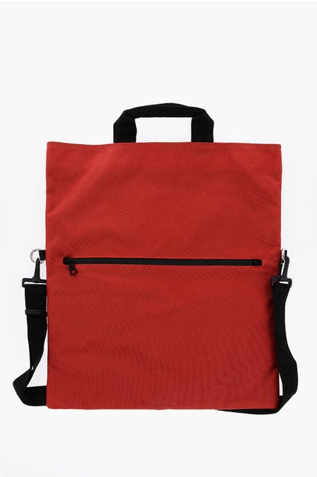 Nylon Maxi Bag with Removable Shoulder Strap in Red - Image 3