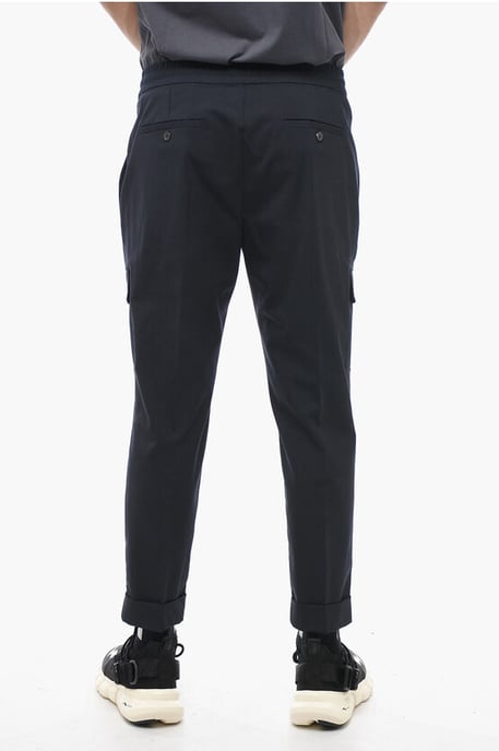 Low Rise Virgin Wool Blend REM Cargo Pants in Blue - Image 3
