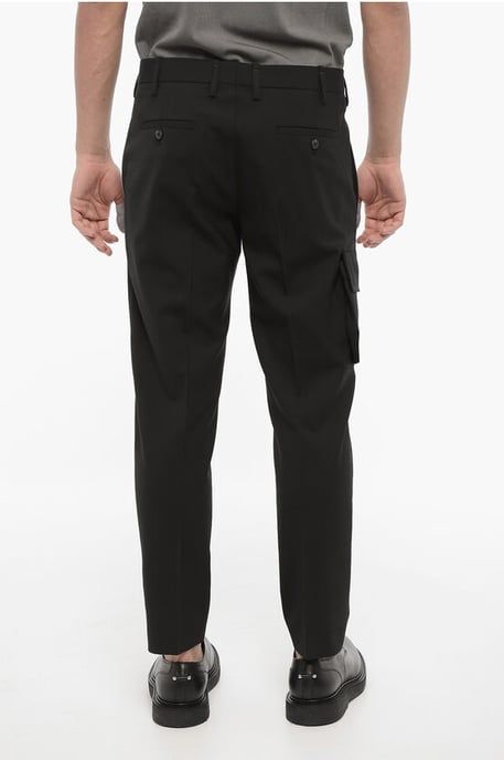 Regular Waist Skinny Fit Cargo Pants in Black - Image 2