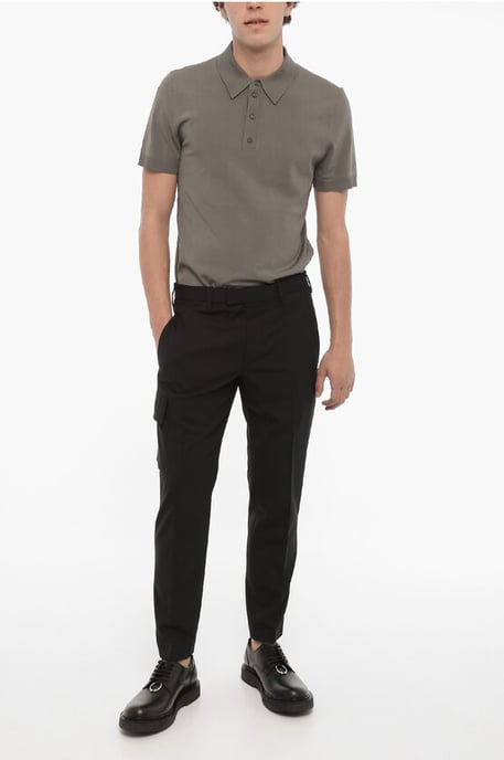 Regular Waist Skinny Fit Cargo Pants in Black - Image 4