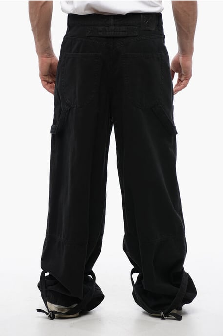 Relaxed Fit GARMDYED CARPENTER Cargo Denims 32cm in Black - Image 2
