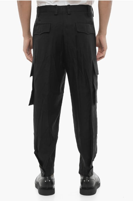 Loose Fit FIREMAN Cargo Pants in Black - Image 4