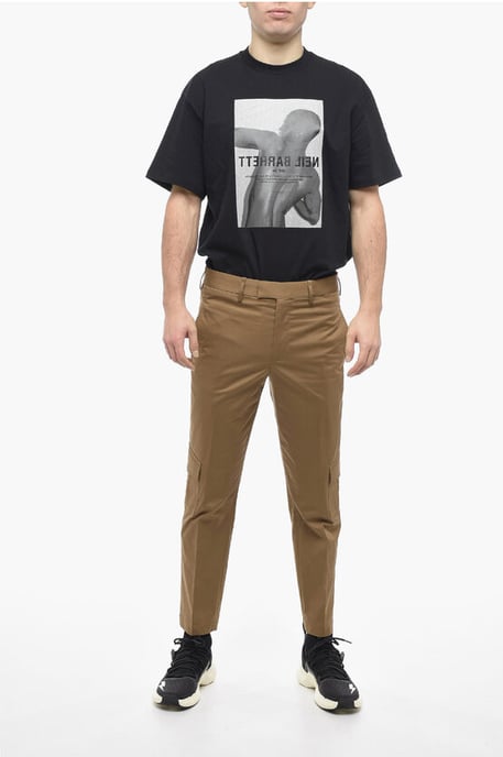 Stretchiga bomullsbyxor i NATE-modell med smal passform i brunt - Image 4
