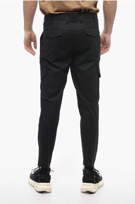 Hidden Fastening NATE Skinny Fit Cargo Pants in Black - Image 2