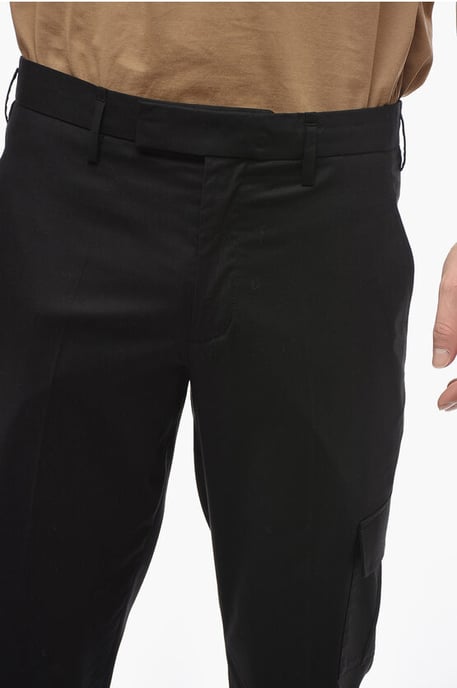 Hidden Fastening NATE Skinny Fit Cargo Pants in Black - Image 3