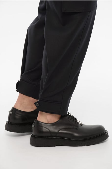 Loose Fit FIREMAN Cargo Pants with Ankle Button in Blue - Image 4