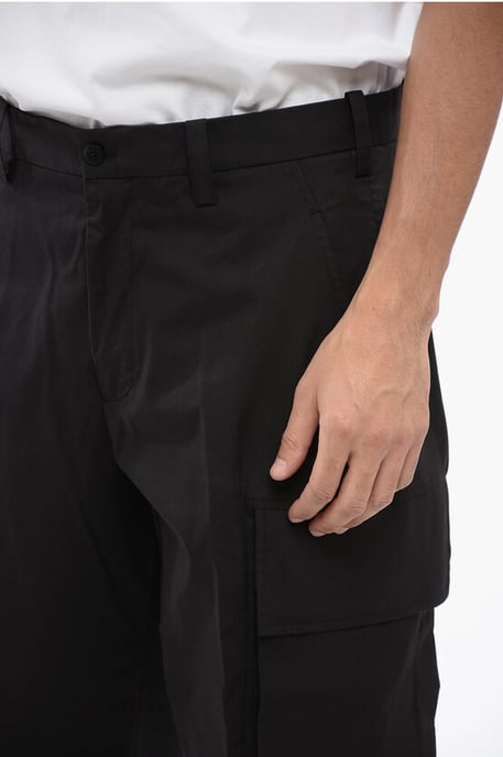 Cotton Blend FIREMAN Loose Fit Cargo Pants in Black - Image 3