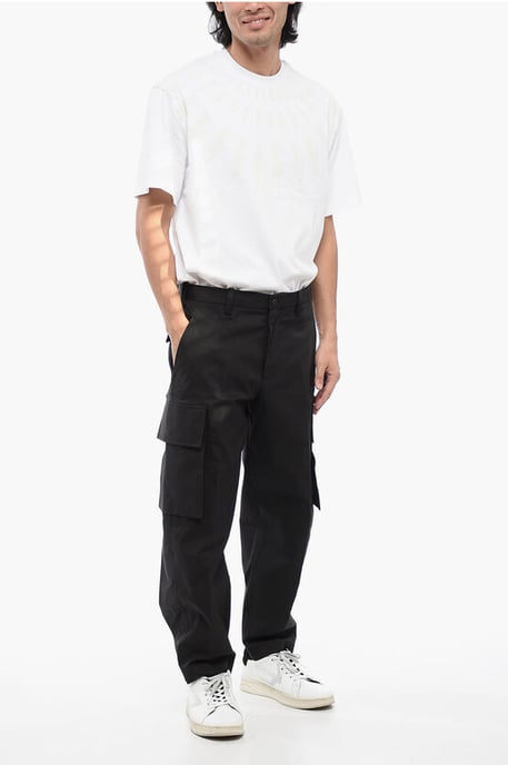Cotton Blend FIREMAN Loose Fit Cargo Pants in Black - Image 4