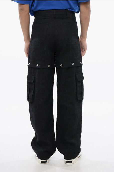 Linnen 90SLOGO-broek met modulair ontwerp in blauw - Image 2