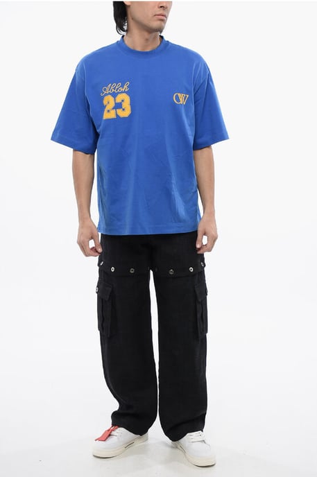 Linnen 90SLOGO-broek met modulair ontwerp in blauw - Image 4