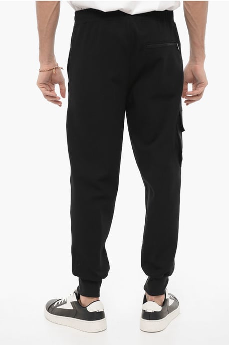 Skinny Fit Cargo pants with Drawstring Waist in Black - Image 2