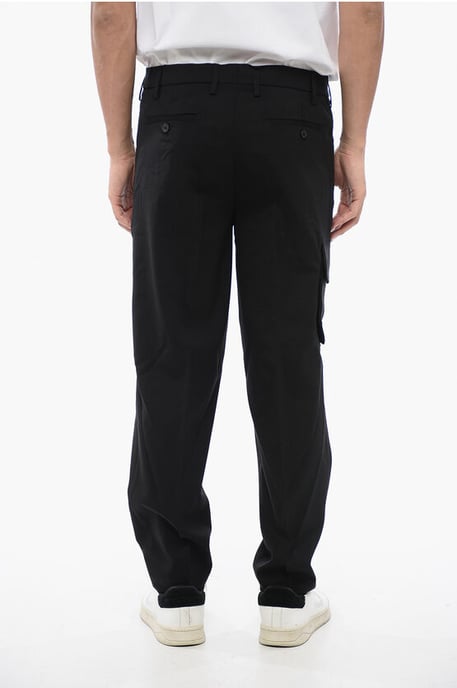 Virgin Wool Blend NATE Cargo Pants in Black - Image 2