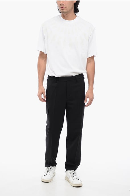 Virgin Wool Blend NATE Cargo Pants in Black - Image 4