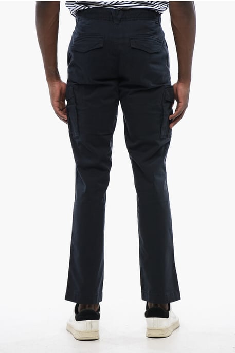 Stretch Cotton Cargo Pants in Blue - Image 2