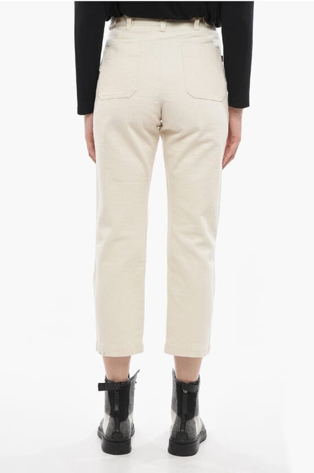 Cropped Straight-leg Denims in White - Image 2