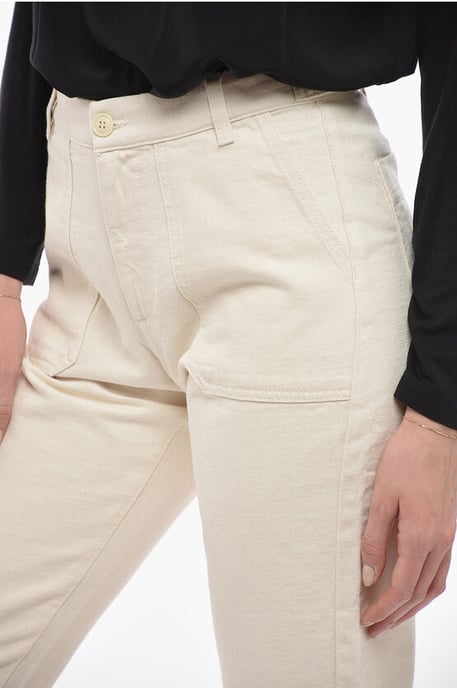 Cropped Straight-leg Denims in White - Image 3
