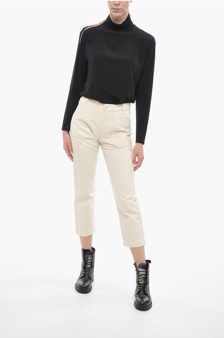 Cropped Straight-leg Denims in White - Image 4