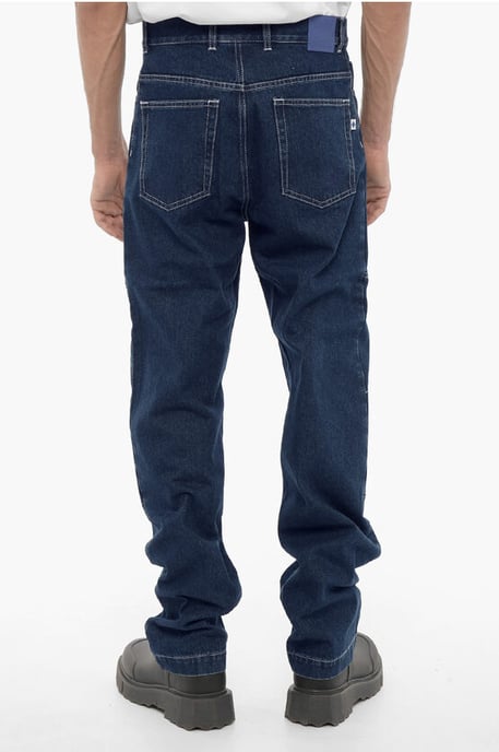 Straight Leg Regular Fit Jeans with Visible Stitching 21cm in Blue - Image 2
