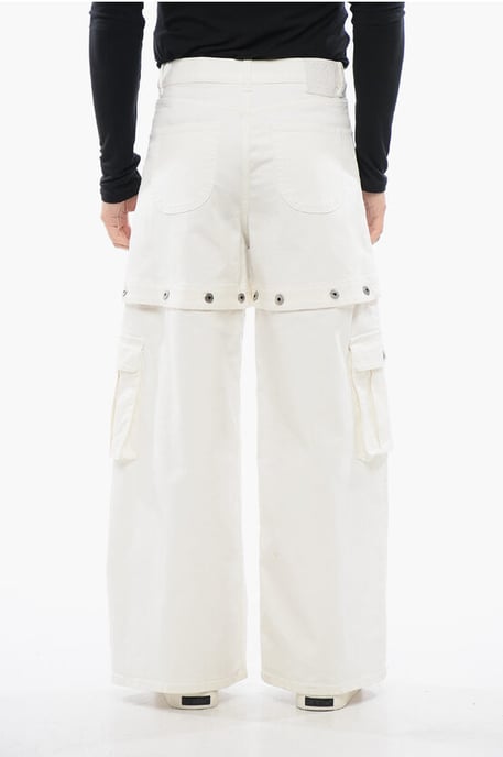 Baggy Jeans med broderad logotyp i vitt - Image 2